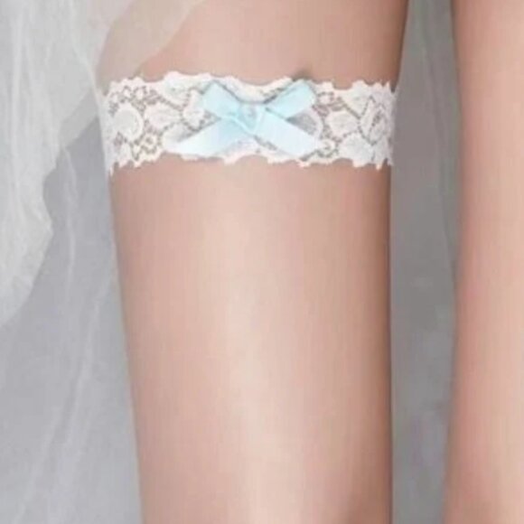 Nwt Something Blue Wedding Garter - Picture 1 of 4